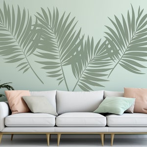 Large Palm Leaf Decals for Refreshing Living Space, Removable Vinyl Wall Decor, Tropical Leaf Decals, Palm Leafs Wall Art Wall Sticker