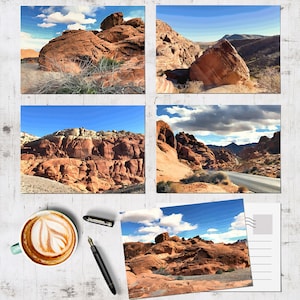 Red Rock Landscapes Cartes postales Carte postale Set Paintings Cartes Desert Art Southwest Gift, Colorful Artwork Las Vegas NV Travel Posters Prints