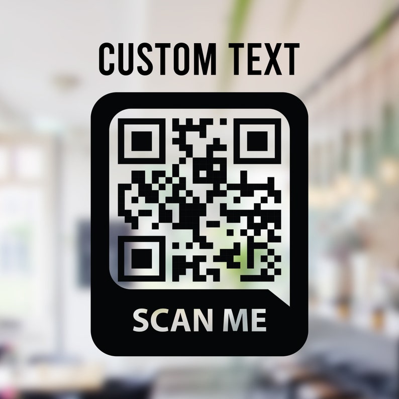 Custom QR Code Scan Me QR Code Custom Text Social Media Etsy