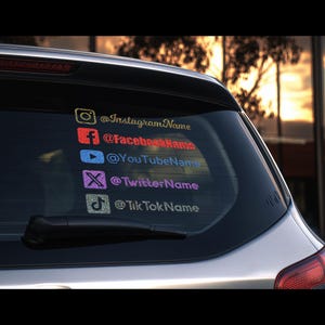 Custom Glitter Social Media Handle Sign – Instagram, Facebook, TikTok, YouTube, Twitter Influences Sticker, Sequins Holographic Decal