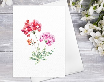 Wild Floral Fine Art Note Cards Floral Blank Watercolour Card Flower Greeting Cards Anniversary Mother's day Valentine's Day Greeting Card