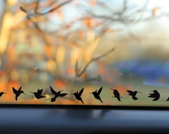Miniature Hummingbird Decals – Set of 10 Tiny Bird Stickers | mini Vinyl Wall & Window Art, Car,  Laptop Decoration, Handmade in Canada