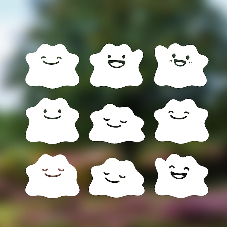 Ditto-inspired Blob Face Stickers – Kawaii Mood Decal Set With Cute ...