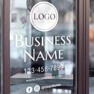 Custom Business Logo Window Decal, Storefront Vinyl Lettering - Etsy
