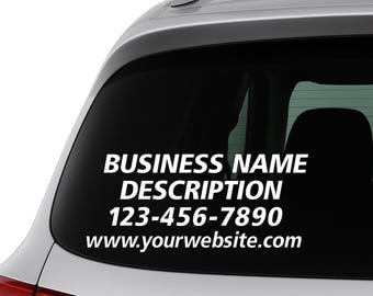 Custom Business Vinyl Decal – Personalized Storefront or Car Window Sign
