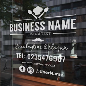 Custom Restaurant Window Decal, Custom Window Decal, Diner Café Name Logo Window Wall Sticker, Business Storefront Lettering Vinyl Decal