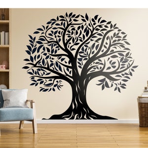 Tree of Life Wall Decal, Nursery Wall Art, Removable Vinyl Wall Decor, Majestic Tree Mural, Large Tree Decals, Custom Color Kids Wall Decal