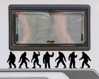 Zestaw naklejek z miniaturową sylwetką Wielkiej Stopy, naklejki Sasquatch, ręcznie robione w Kanadzie