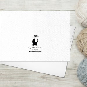 Black White Cat Funny Greeting Cards with Envelopes Blank Cat Card Cat Lover Greeting Cards Thank You Cards Cat Fine Art Birthday Card image 2