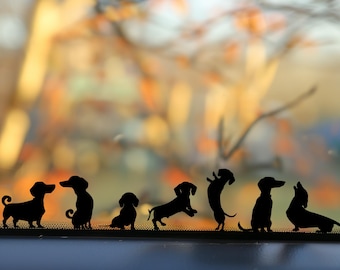 Playful Miniature dog Stickers - Set of 10 Tiny dachshund Decals for Car Mirrors, Laptops, Windows | Adorable Small Puppy Sticker Collection