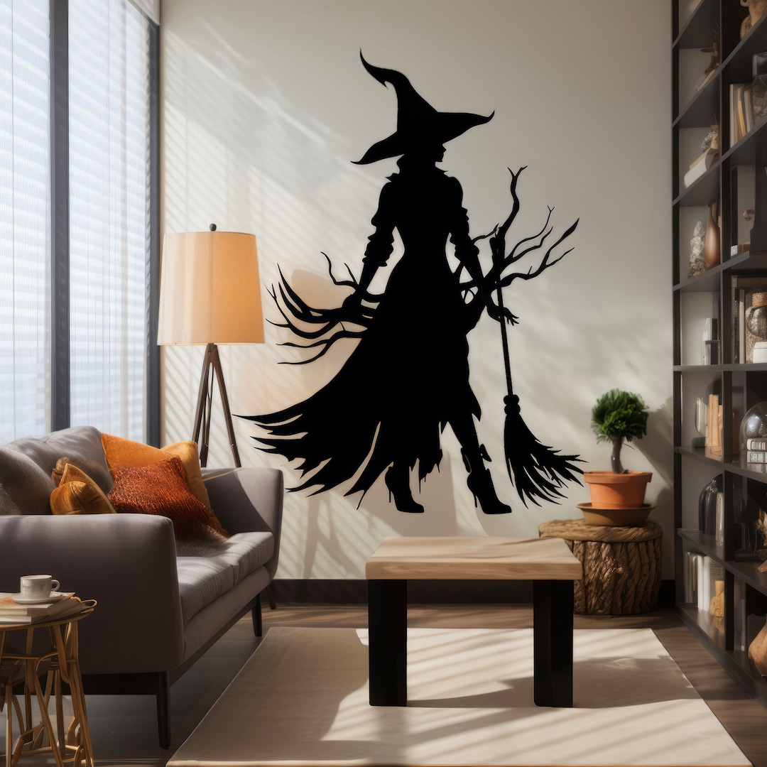 Halloween Wicked Witch Silhouette Window Decal Halloween Witch Sticker