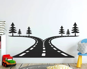 Road Track Wall Decal - Kids Playroom, Nursery Decor