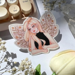 Autumn Fairy vinyl sticker, clear effect, cute stationery, phone case and laptop accessory