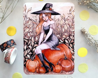 Halloween Art Print, Witchy Artwork, Witchtober Illustration