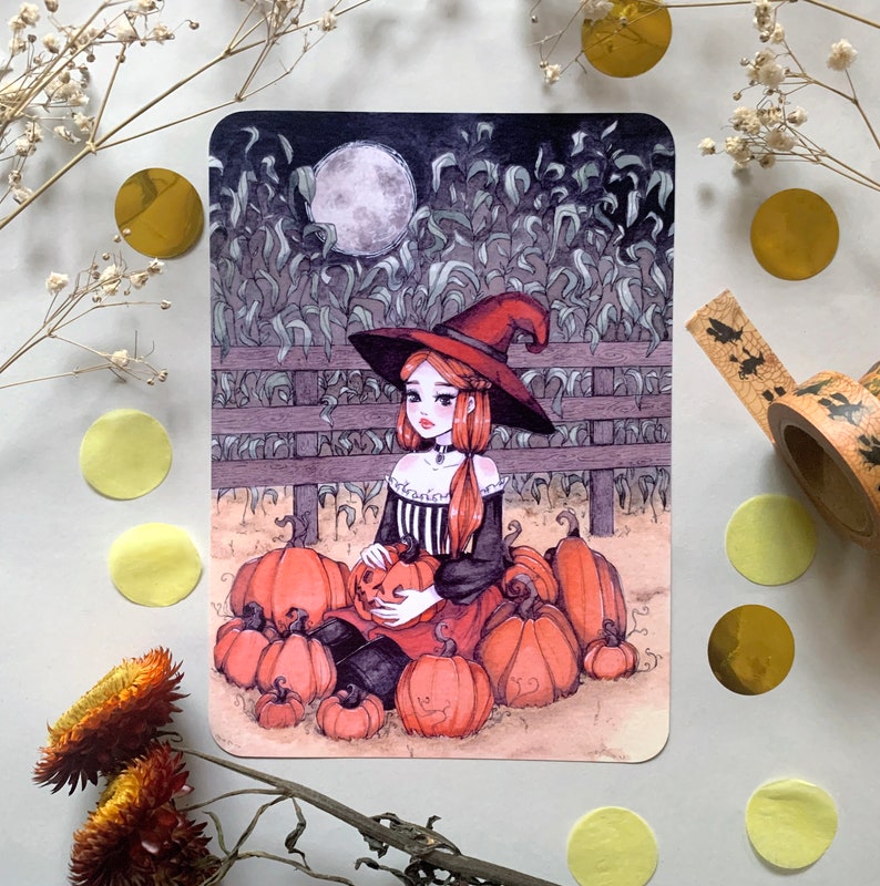 Pumpkin Inktober Art Print Halloween Ink Drawing 2020 Etsy
