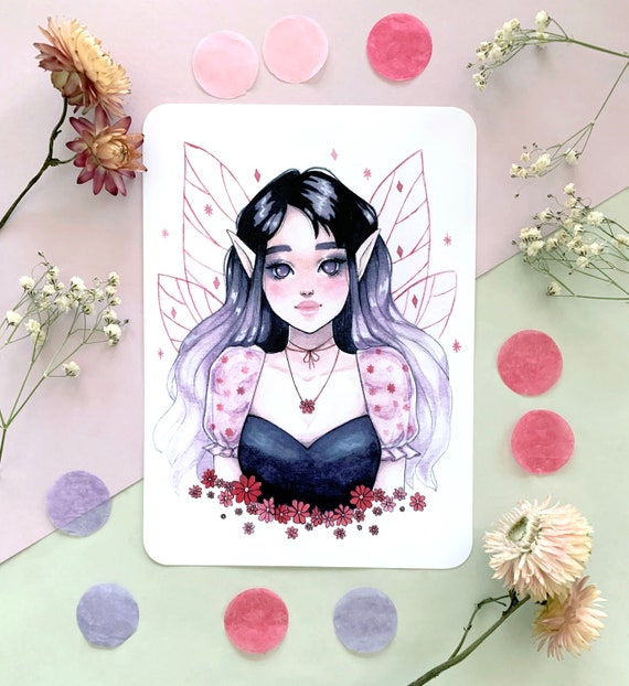Lilia Art Print Draw This In Your Style Challenge Fairy Etsy