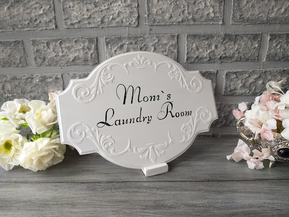 Laundry Room Fun Plaque Sign Shabby Vintage Chic Wooden Rustic Plaque