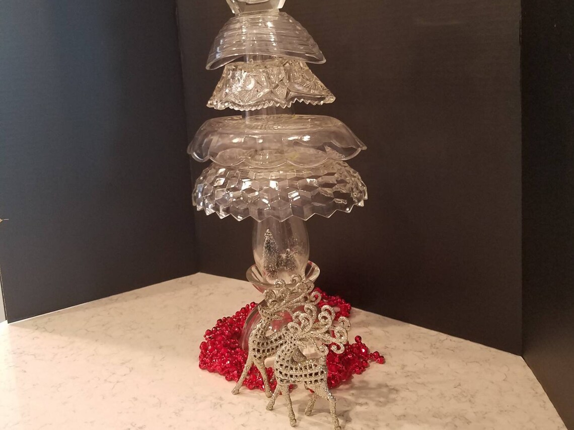 Vintage Glass Tree Whimsical Christmas Tree Mini Christmas Etsy