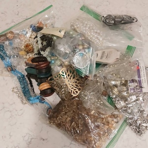2.5 pounds, Bead craft lot, mystery jewelry jar, junk jewelry lot, salvaged jewelry, broken jewelry by the pound,  costume/crafting jewelry