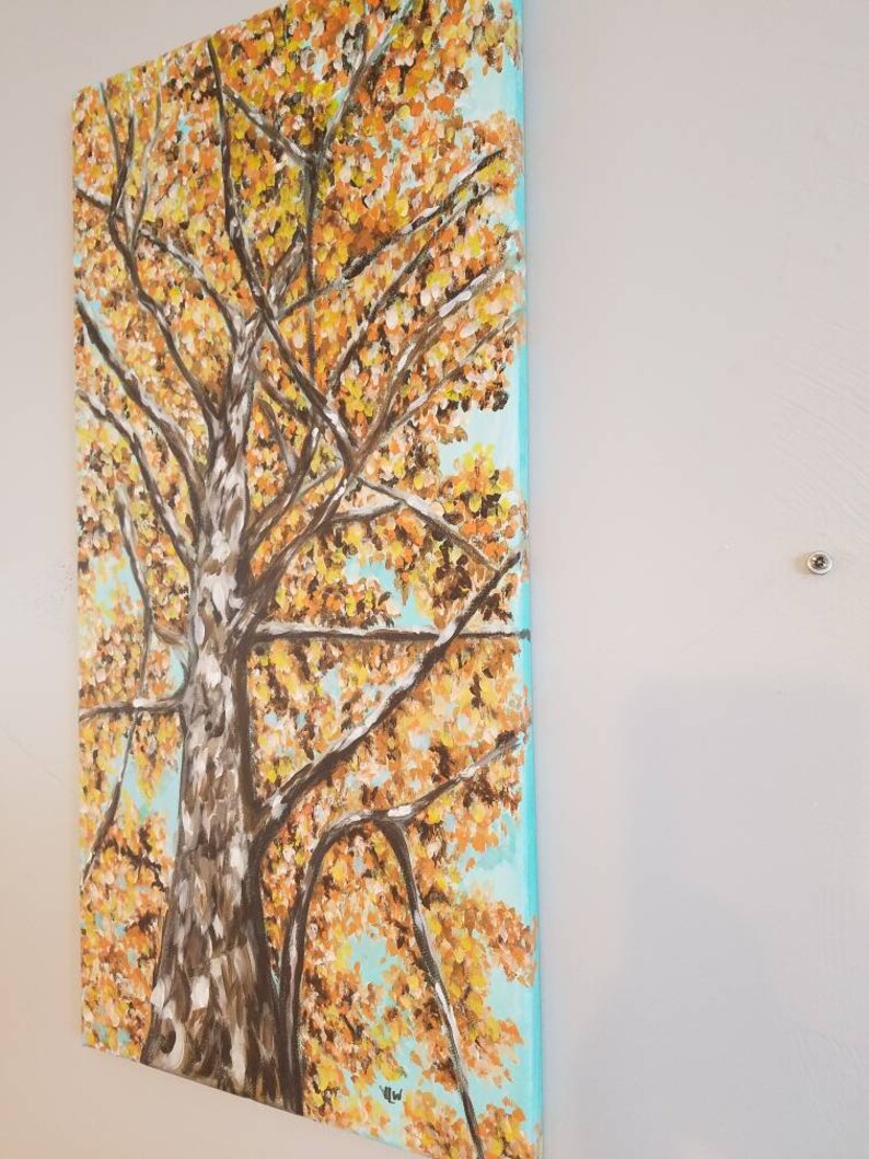 Autumn Birch Painting Fall Color Art Fall Tree Wall Art Etsy