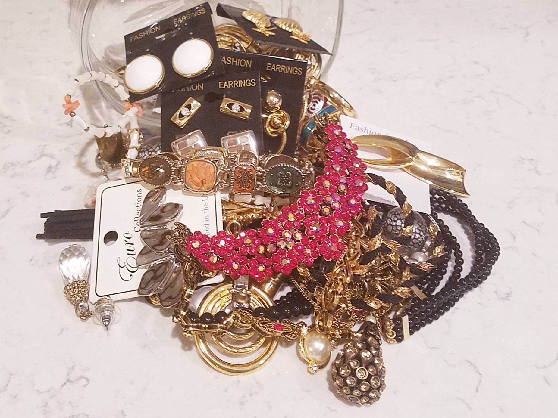 Gold tone jewelry jewelry by the pound vintage jewelry lot Etsy