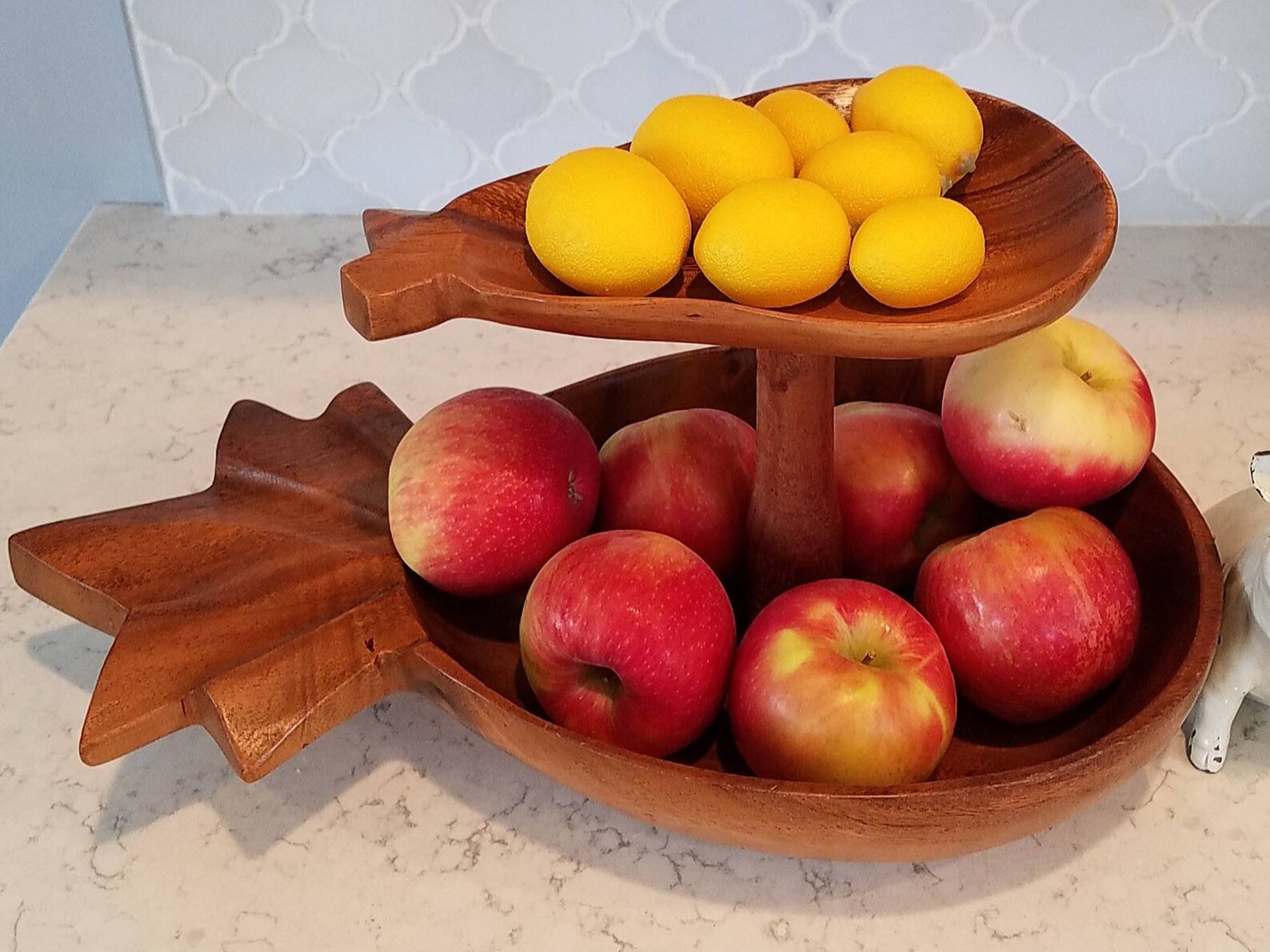2 Tiered Wood Fruit Stand 2 Tier Fruit Bowl Counter Top Etsy Australia