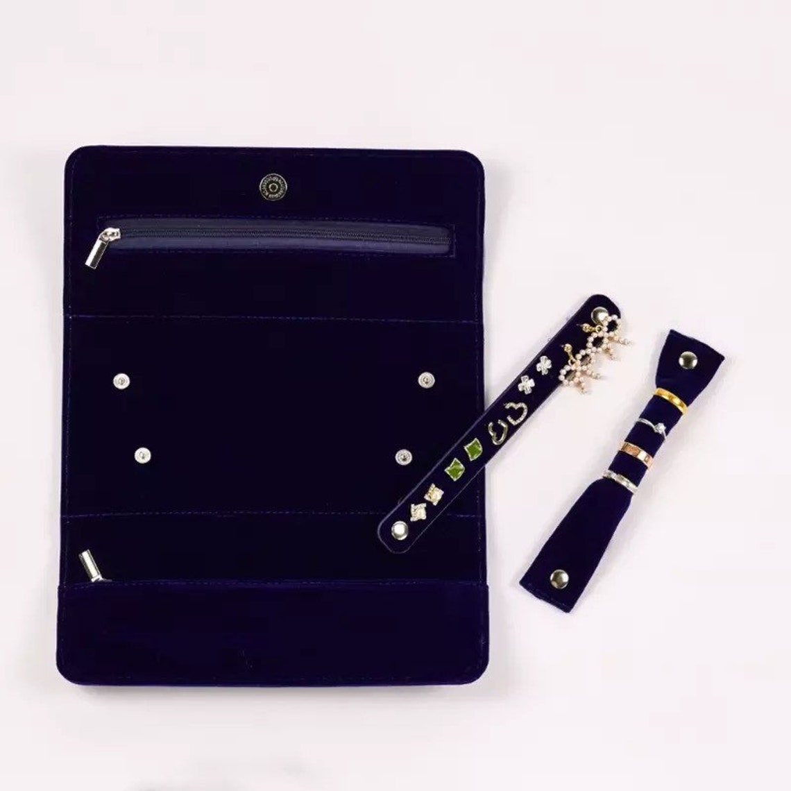 Velvet Jewellery Roll Jewellery Wrap Portable Travel Jewelry Etsy UK