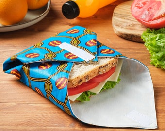 Reusable Sandwich Wrap Washable Food Grade Leakproof Fabric School Lunch Sandwich Bag