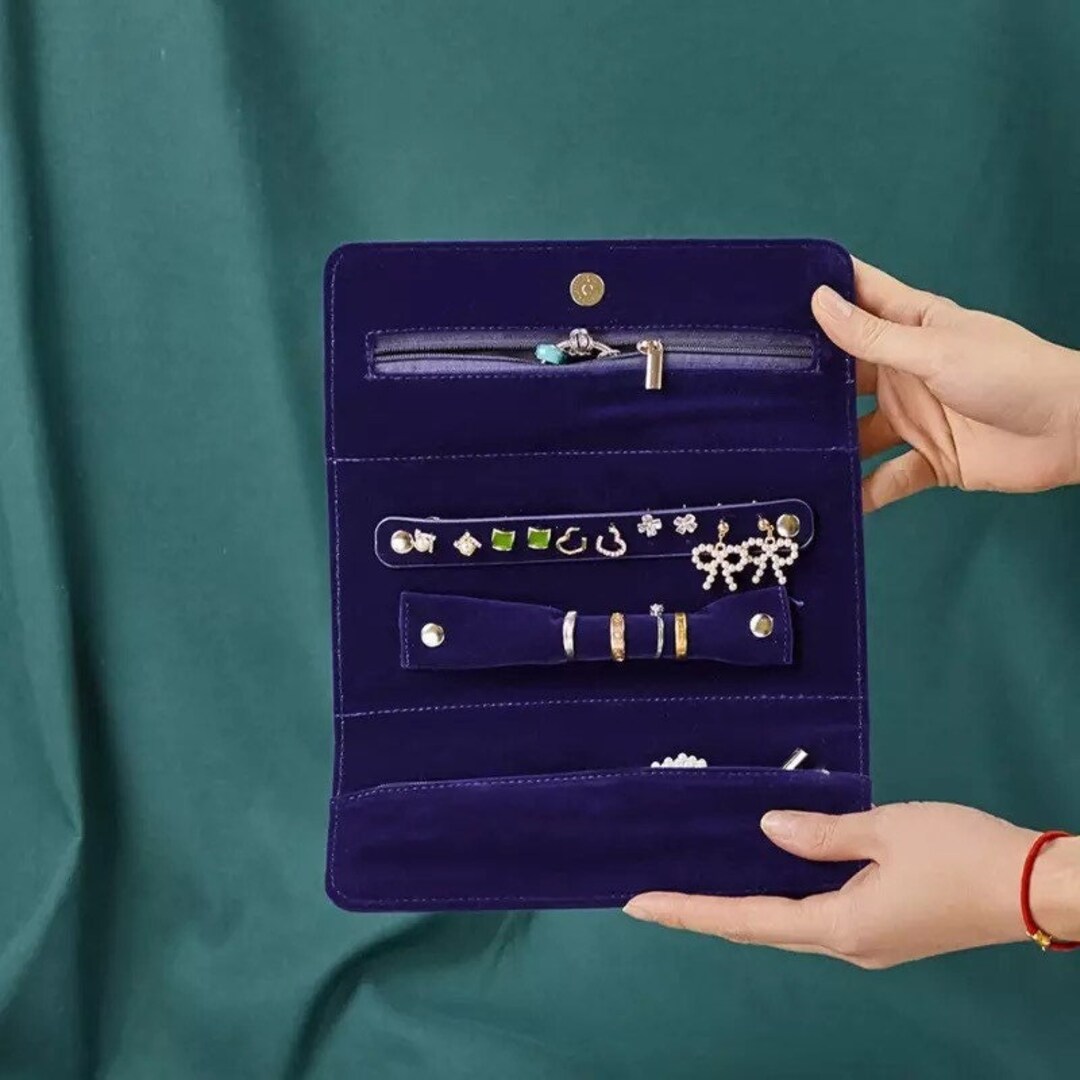 Velvet Jewellery Roll Jewellery Wrap Portable Travel Jewelry Etsy UK