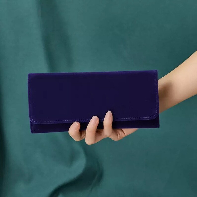 Velvet Jewellery Roll Jewellery Wrap Portable Travel Jewelry Etsy UK