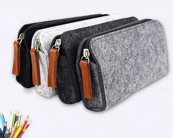 Federmäppchen Filz Reißverschluss Lagerung Schreibwaren Tasche Organizer Make-up Tasche