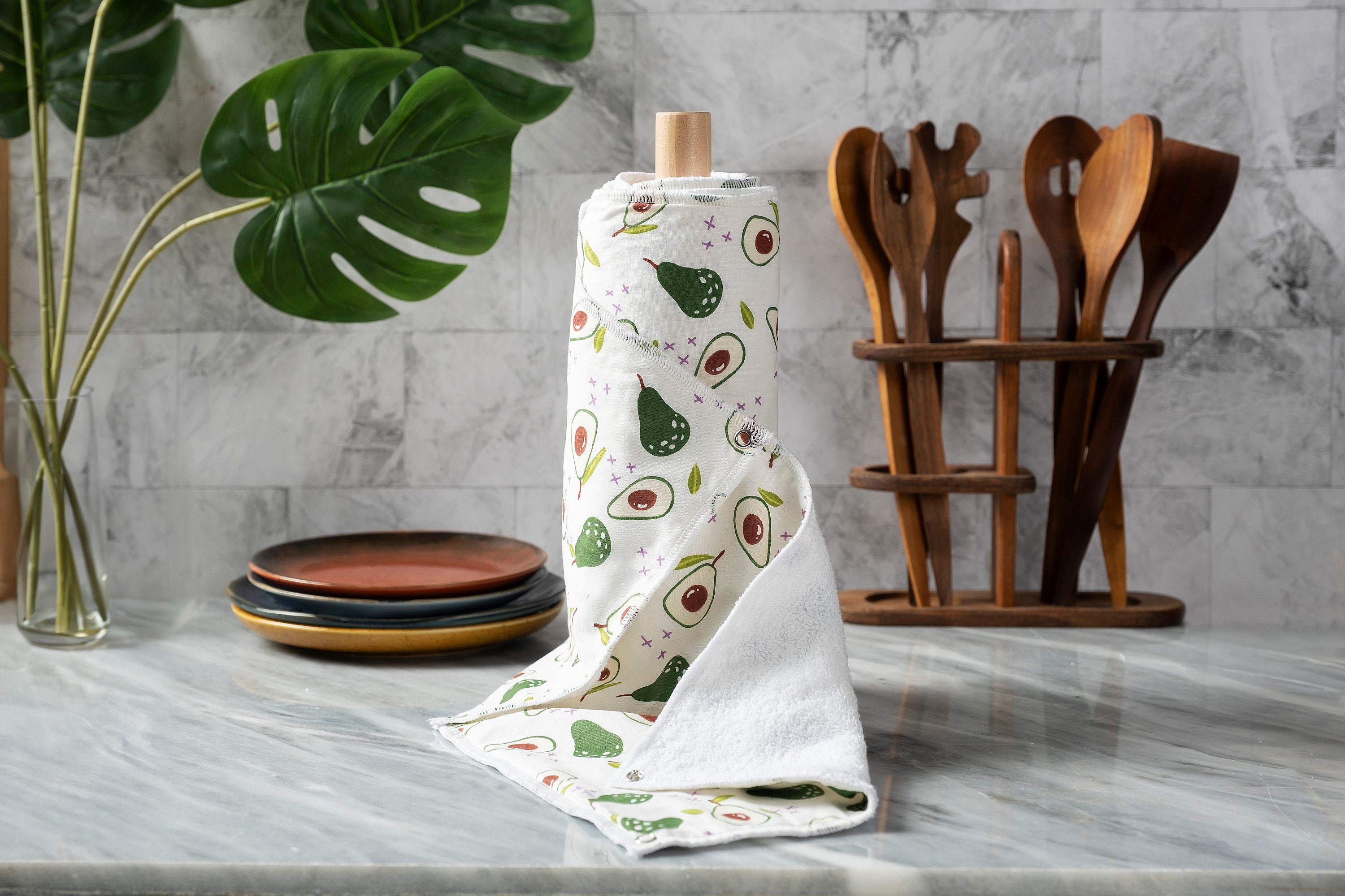 Reusable Kitchen Towel Roll With Snap Fastener Eco Friendly Cloth Napkins  Zero Waste Bamboo Towel Paperless 