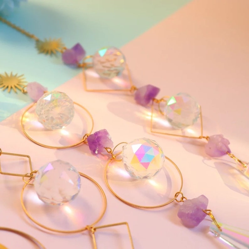 Crystal Suncatcher Window Hanging Pendant Rainbow Maker Light Etsy UK