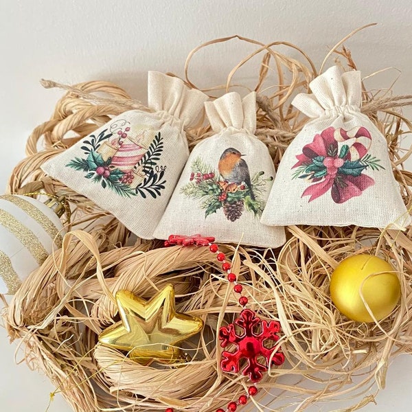 Christmas Tree Decorations Lavender Bags for Natural Cabinet Drawer Fragrance Cotton Sachets Eco-Friendly Gifts Ornaments