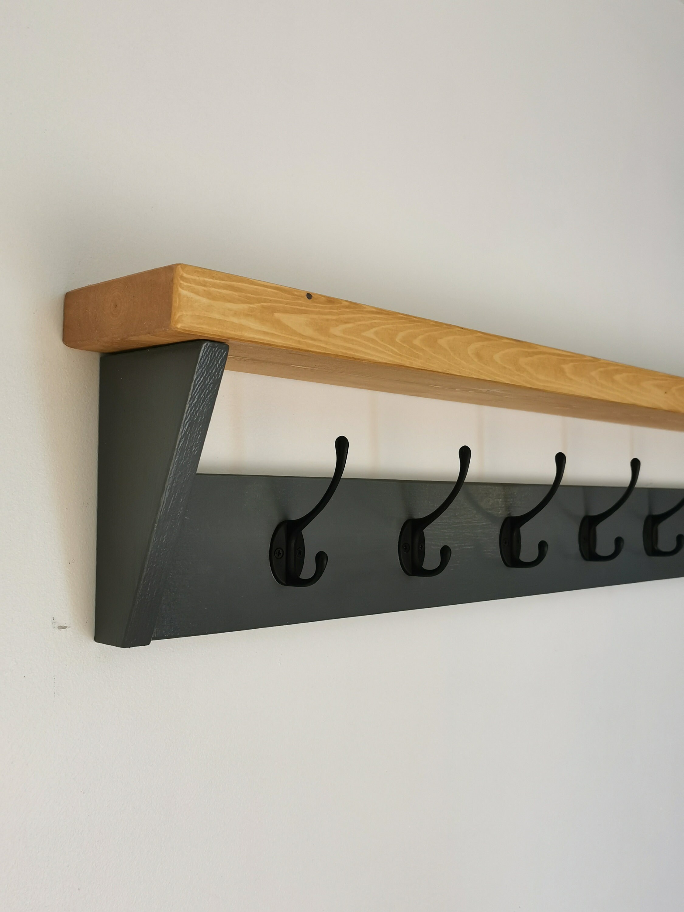 Dark Grey Coat Rack Coat Storage with Shelf for Entryway Etsy