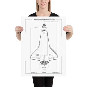 NASA Space Shuttle: Orbiter Top View (Technical Drawing)