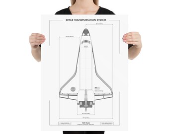 NASA Space Shuttle: Orbiter Top View (Technical Drawing)