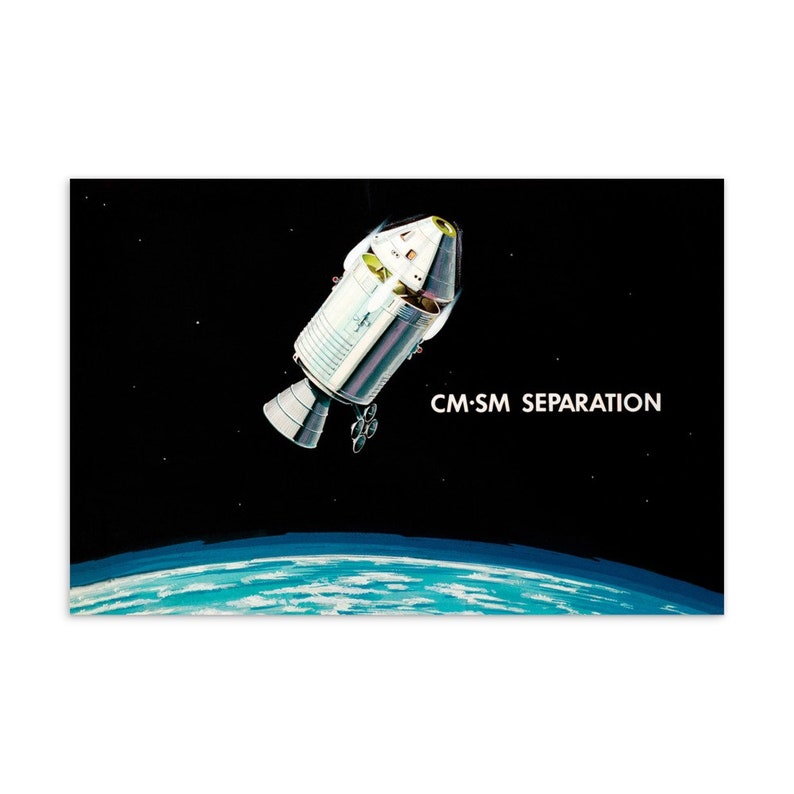 Separation of CSM-LM postcard NASA Apollo Missions Artist Impression