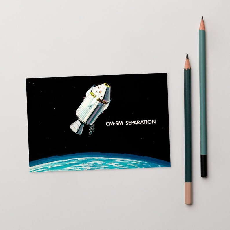 Separation of CSM-LM postcard NASA Apollo Missions Artist Impression