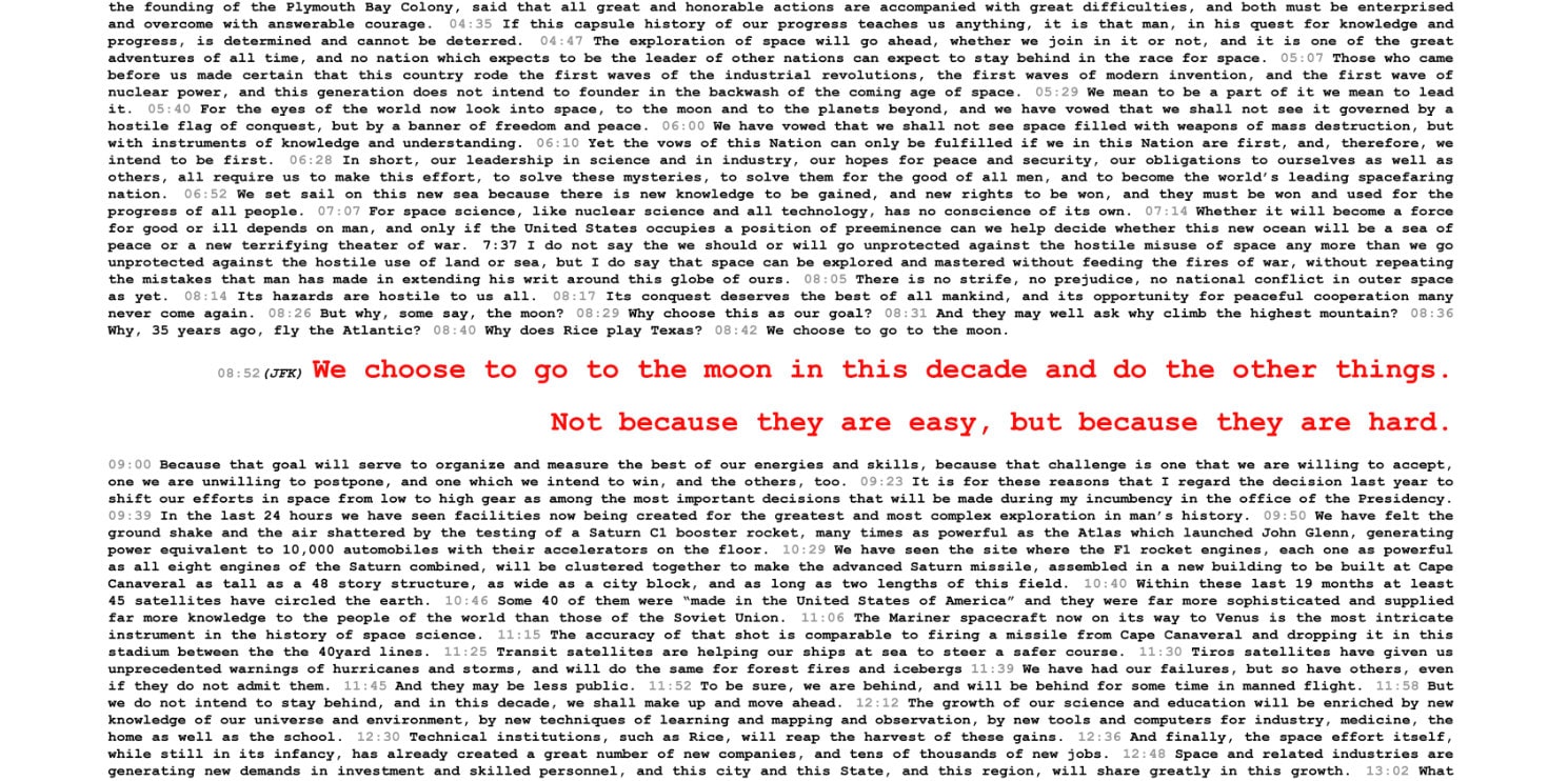 JFK we Choose to Go to the Moon Speech Transcript Etsy UK