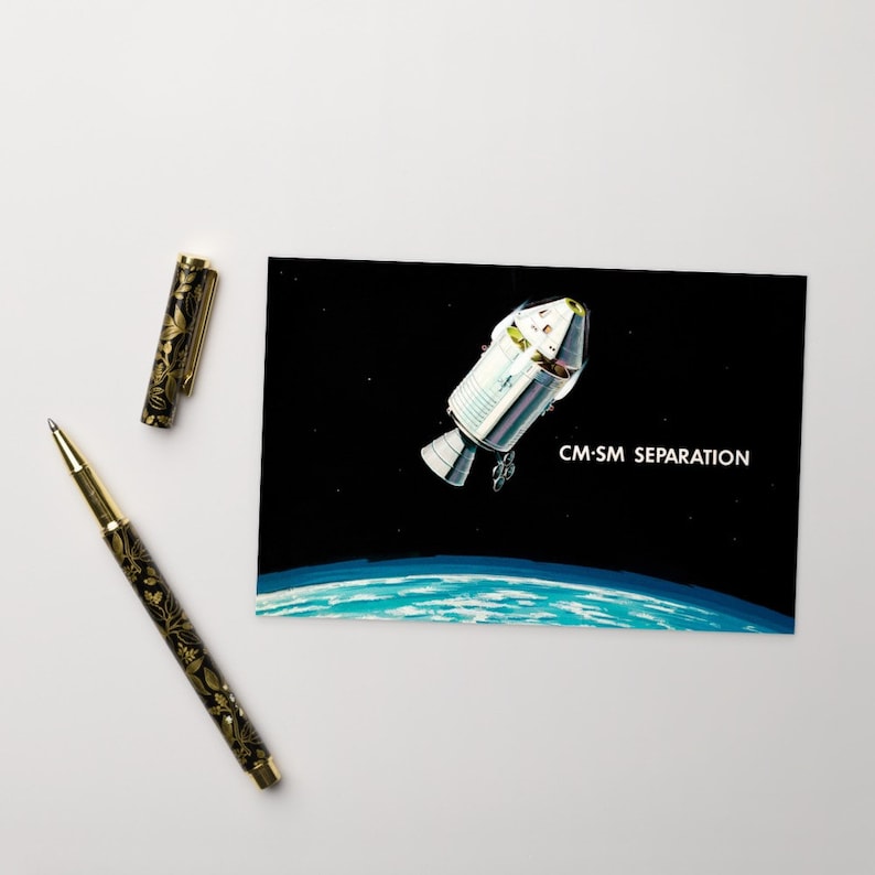 Separation of CSM-LM postcard NASA Apollo Missions Artist Impression