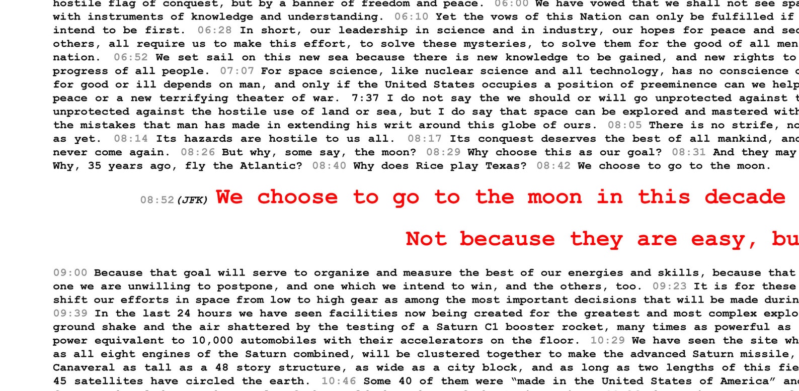 JFK we Choose to Go to the Moon Speech Transcript Etsy UK