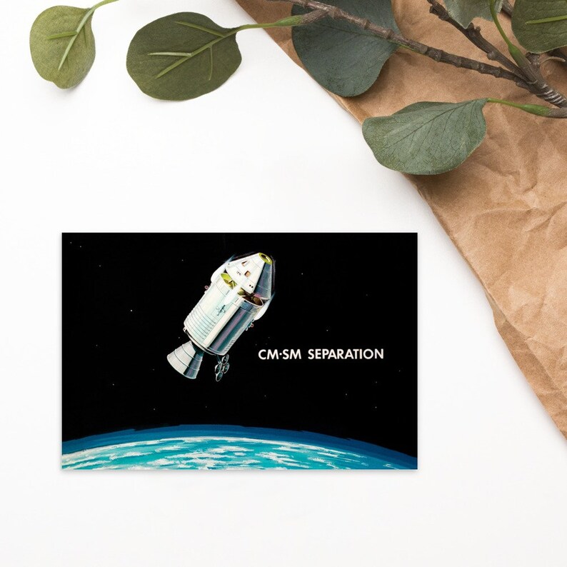 Separation of CSM-LM postcard NASA Apollo Missions Artist Impression