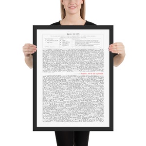 NASA Framed Apollo 13 (Houston, we&#39;ve had a problem) Mission Transcript