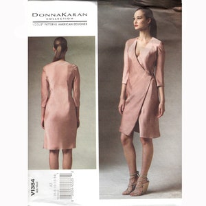 Vogue Designer Donna Karan Collection/ Vogue V1384/ Sewing Pattern/ American Designers/ Misses&#39; Wrap Dress/ Size 6-8-10-12-14