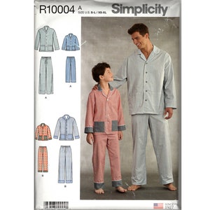 Simplicity Sewing Pattern # R1114 Ragazzi & Uomini / Unisex/ Set di Pantaloni Lounge e Camicia/ Pigiama/ Pigiama/ Sleepwear/ Taglie S-L/ Taglie XS-XL