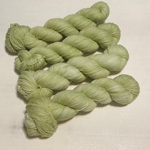 Beautiful Hand-Dyed Yarn in Pistachio (Tonal Green) - Gorgeous choice for baby knits