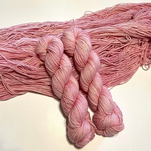 Artisan Hand Dyed Wool Yarn in Peony Color (Tonal Pink) - Perfect for Knitting and Crocheting