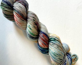 Hand Dyed Speckled Wool Yarn: Collioure Variegated Knit Crochet