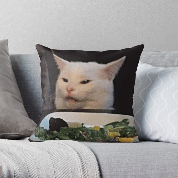 Woman Shouting At A Cat Throw Pillow Order Meme Pillow Cases online | Find